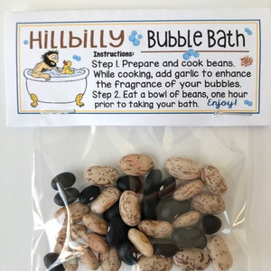 HILLBILLY Bubble Bath - funny Gag Gift Bags , silly prank goody bags, Birthday, co-worker, neighbor, unique gift, Mom, funny bag - redneck