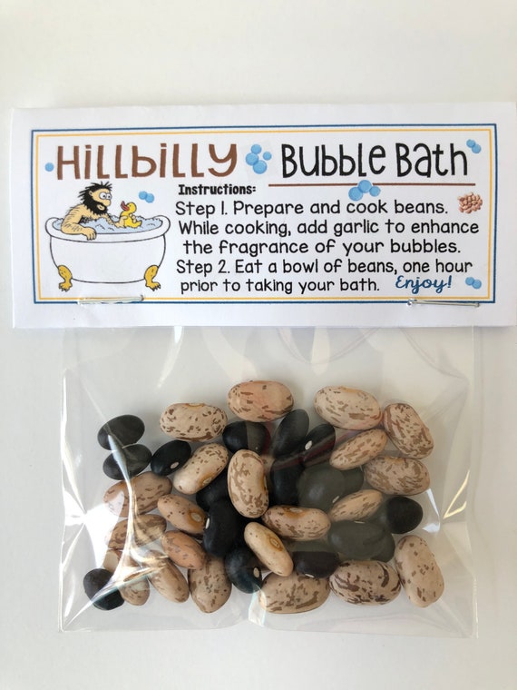 HILLBILLY Bubble Bath Funny Gag Gift Bags , Silly Prank Goody Bags