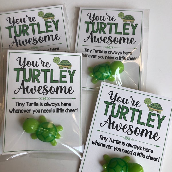 You're TURTLEY AWESOME -  Tiny Turtle good luck charm, lucky charm - sweet thoughts gift, mom, friends, Teacher, gift, best friend,