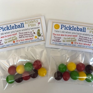 PICKLEBALL Anxiety PILLS, Gag Gift Bags, hilarious birthday, white elephant ,silly joke, novelty prank gifts, golf, golfing, funny, kitchen