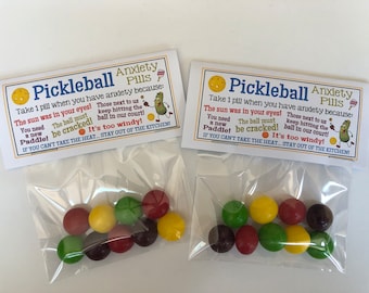 PICKLEBALL Anxiety PILLS, Gag Gift Bags, hilarious birthday, white elephant ,silly joke, novelty prank gifts, golf, golfing, funny, kitchen