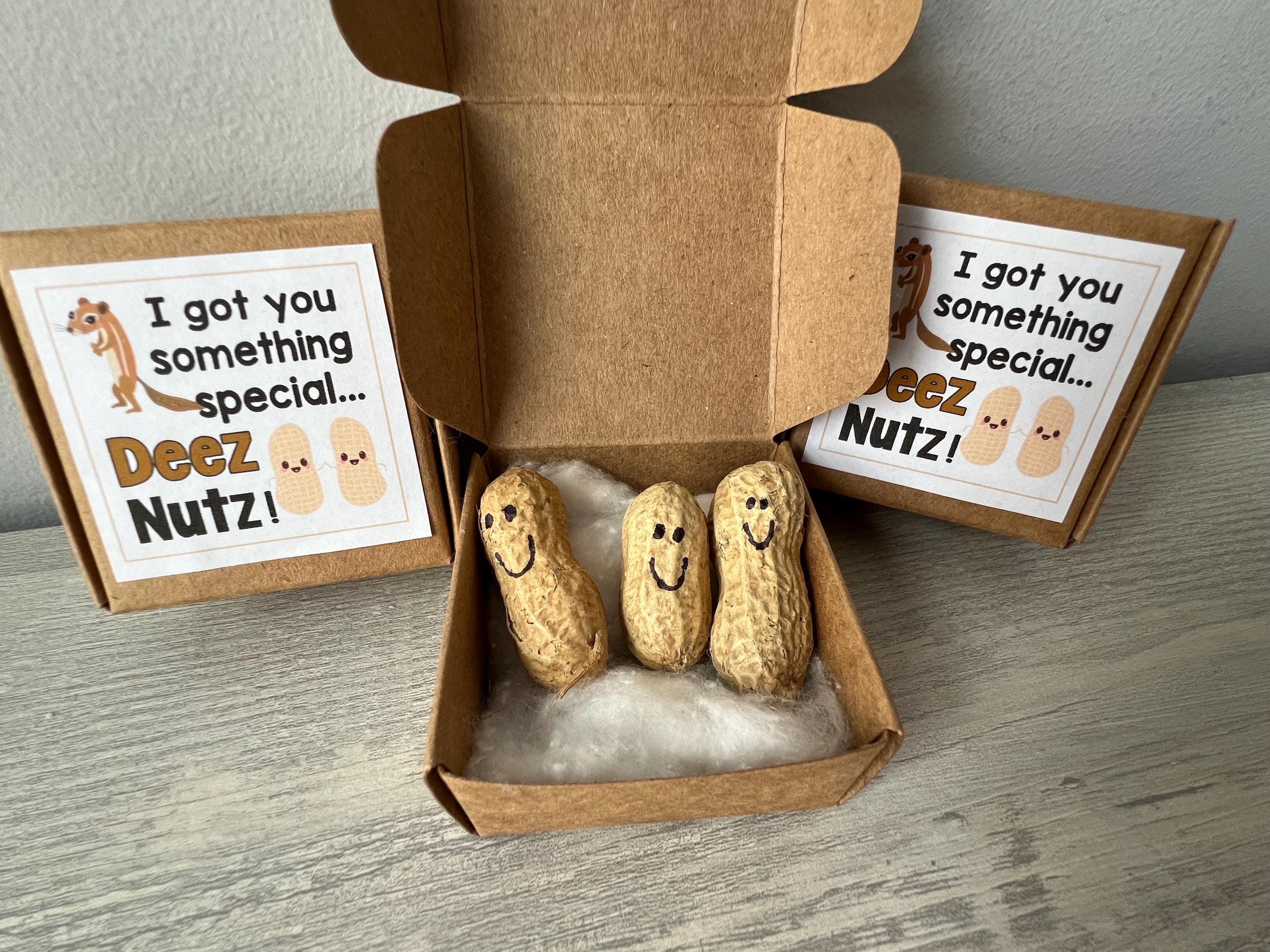 DEEZ NUTZ- funny Gag Gift box , silly prank goody bags, Birthday, co-worker, neighbor, unique gift, Mom, funny bag silly redneck hillbilly