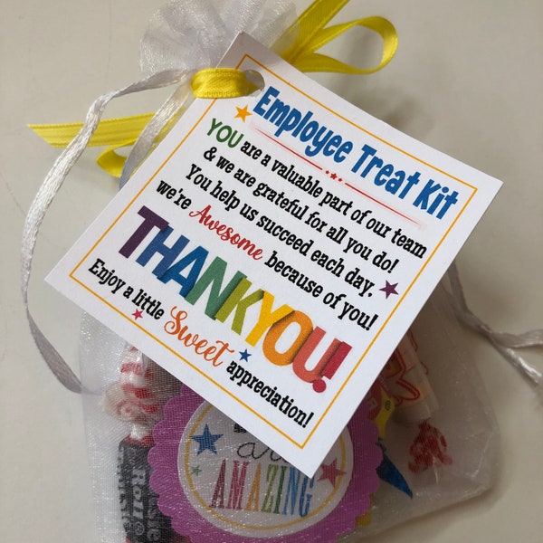 EMPLOYEE TREAT Kit -Sweet Thoughts goody bag, Happy Birthday, friends, co-worker, secretary, have a great day, Office, employee appreciation