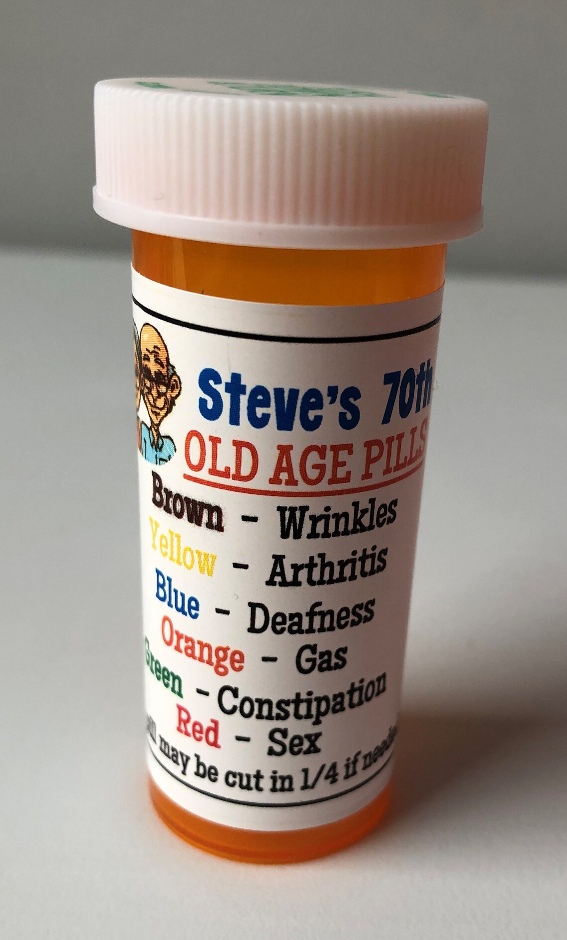 Personalized OLD AGE PILL medicine bottles Gag gifts funny Etsy