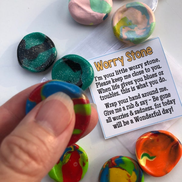 Worry Stone - great for kids with anxiety, sensory, stress toy, fidget, children's anxiety aid, stress relief, comfort, relaxation, thumb