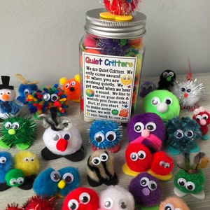 QUIET CRITTERS - LG. Jar with poem & poms Teacher resource, Classroom Behavior Management, Reward prizes, student incentives, homeschooling