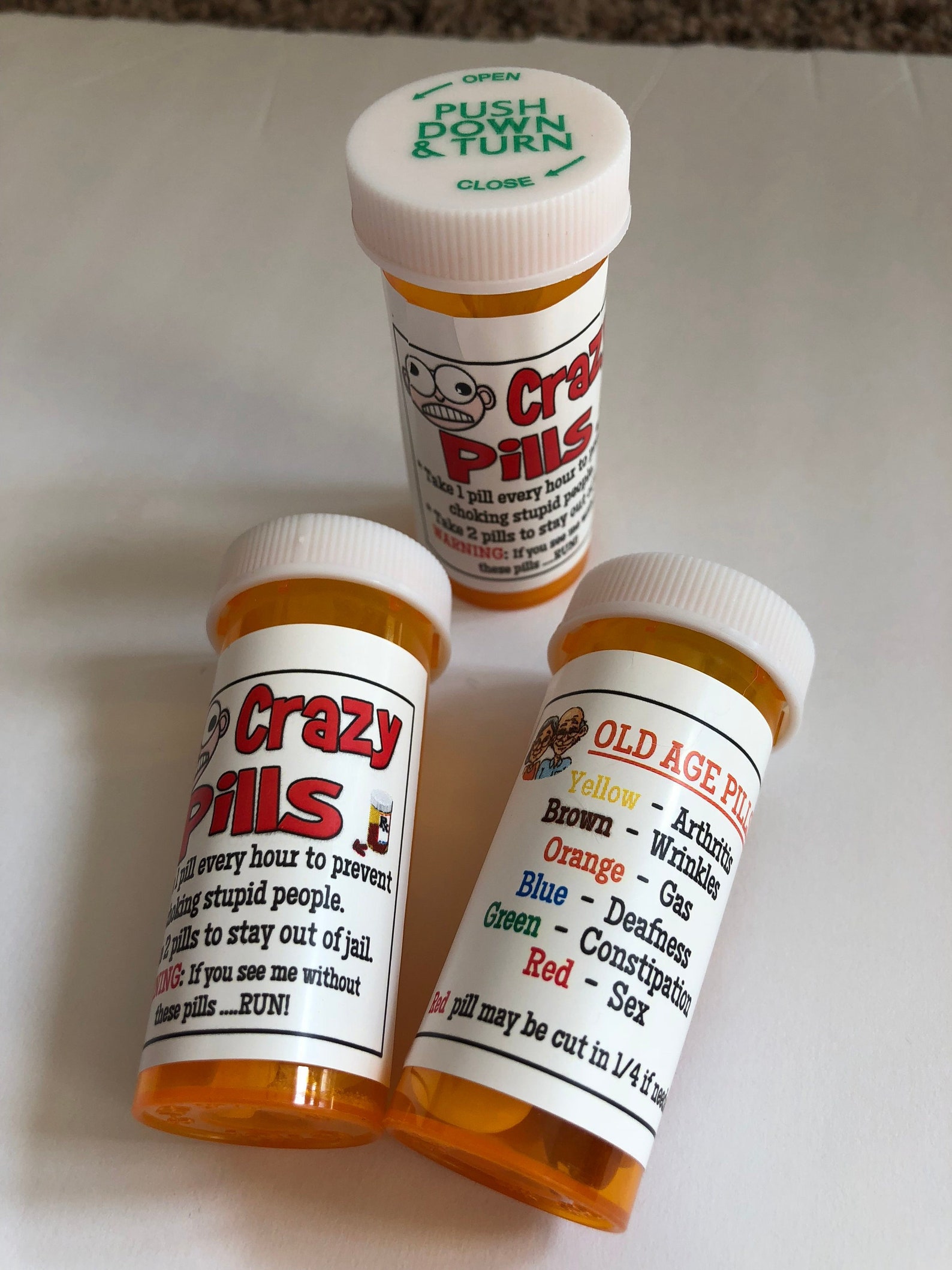 Gag Gifts OLD AGE PILLS Medicine Bottle Funny Gifts Etsy