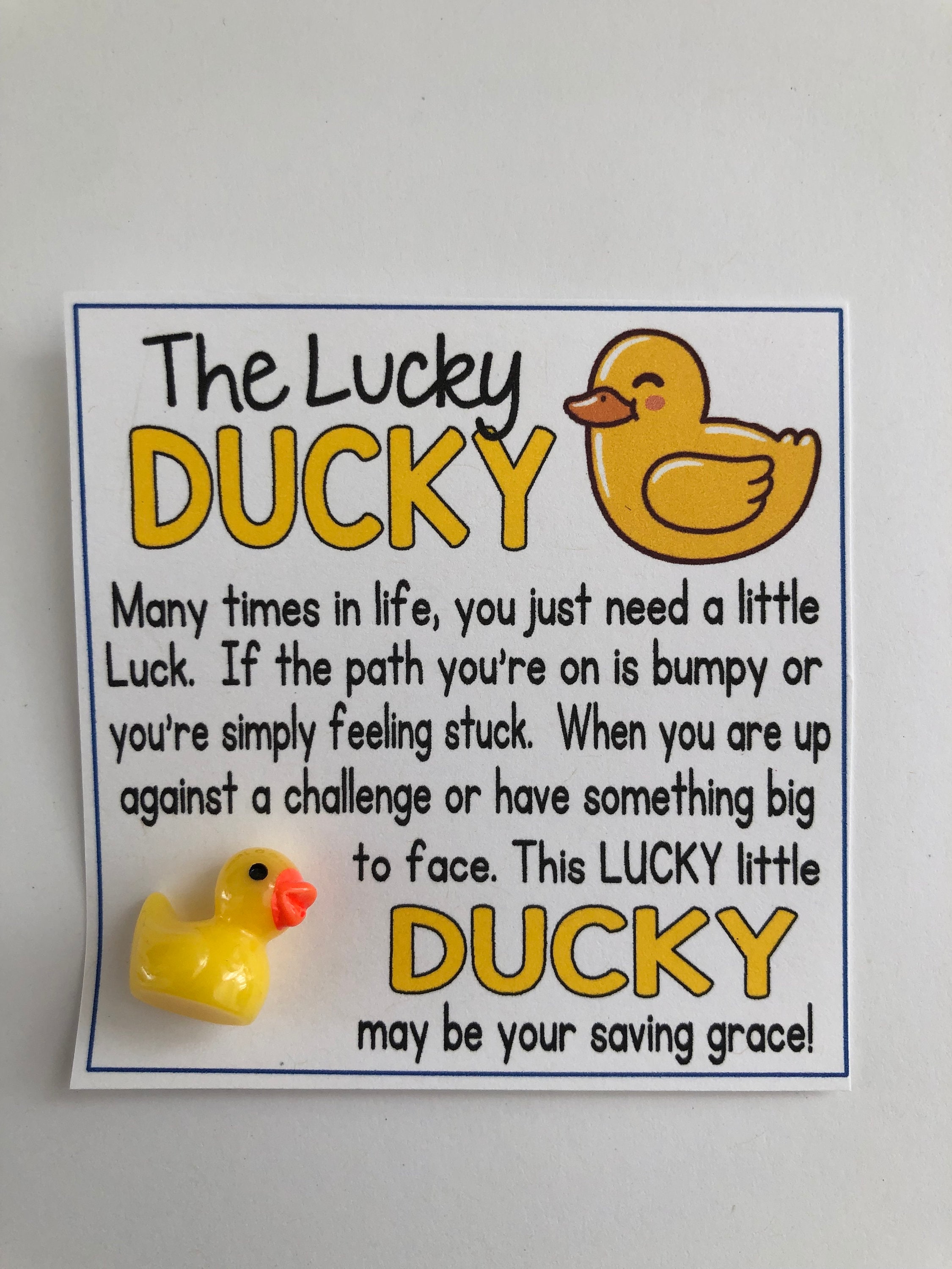 The LUCKY DUCKY -rubber Duck, Good Luck Charm, Lucky Ducky Charm