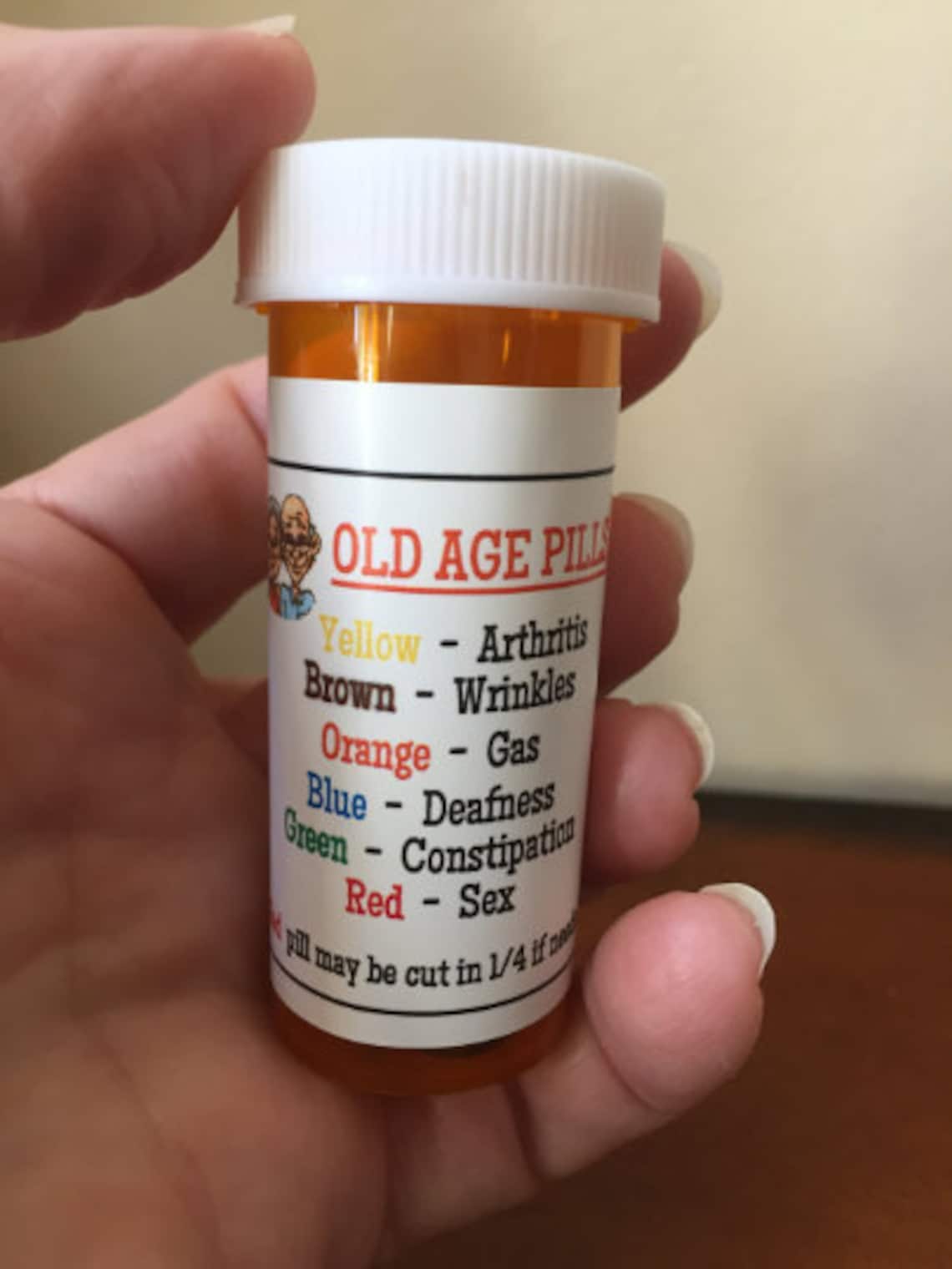 Gag Gifts OLD AGE PILLS Medicine Bottle Funny Gifts Etsy