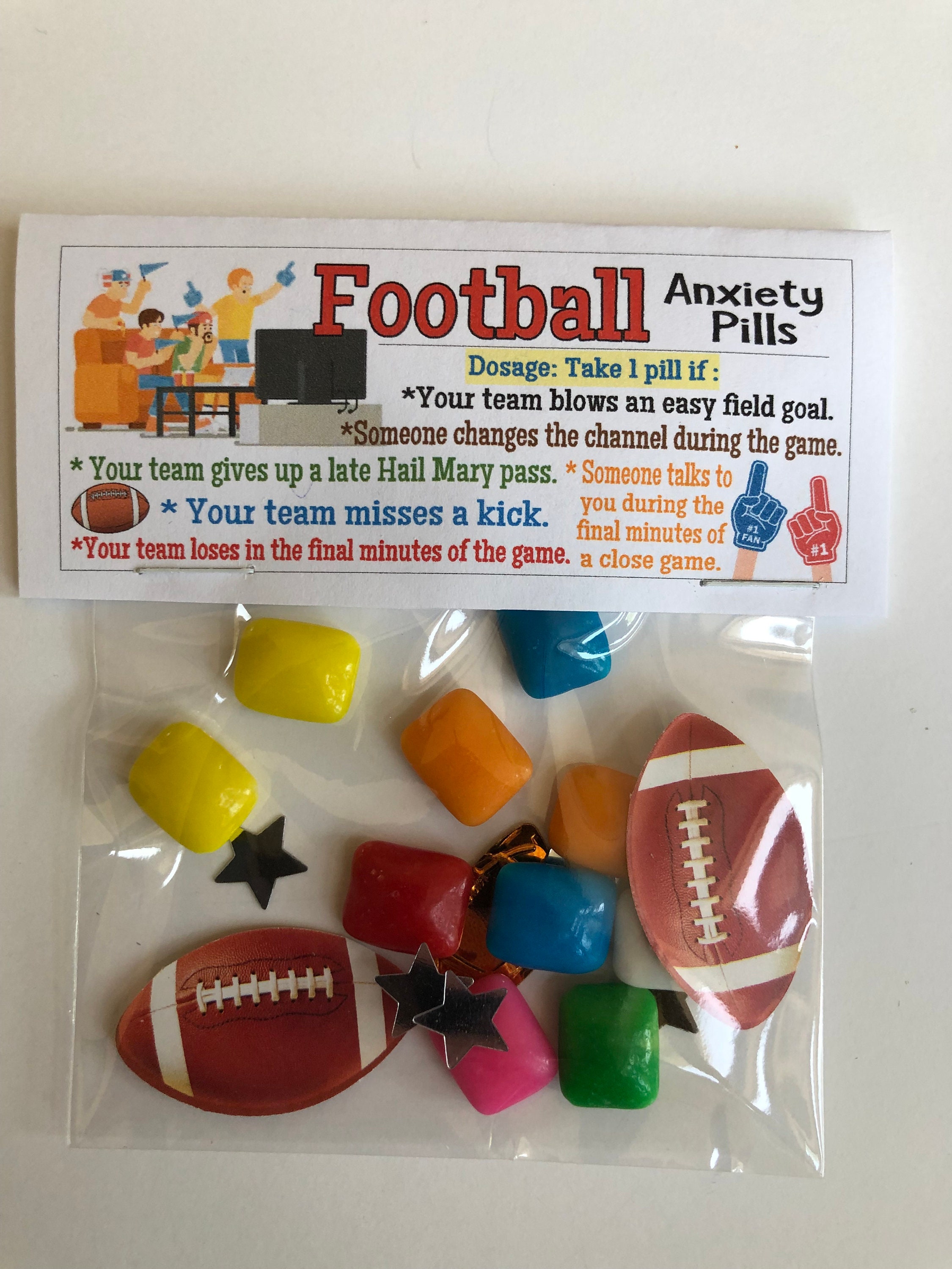 FOOTBALL Anxiety pills Gag Gift Bags joke hilarious Etsy
