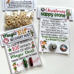 CHRISTMAS set of 3 - Magic ELF Recovery Dust,  Kids Merry Christmas , gifts, goody bags, stocking stuffer, secret Santa, accidental contact