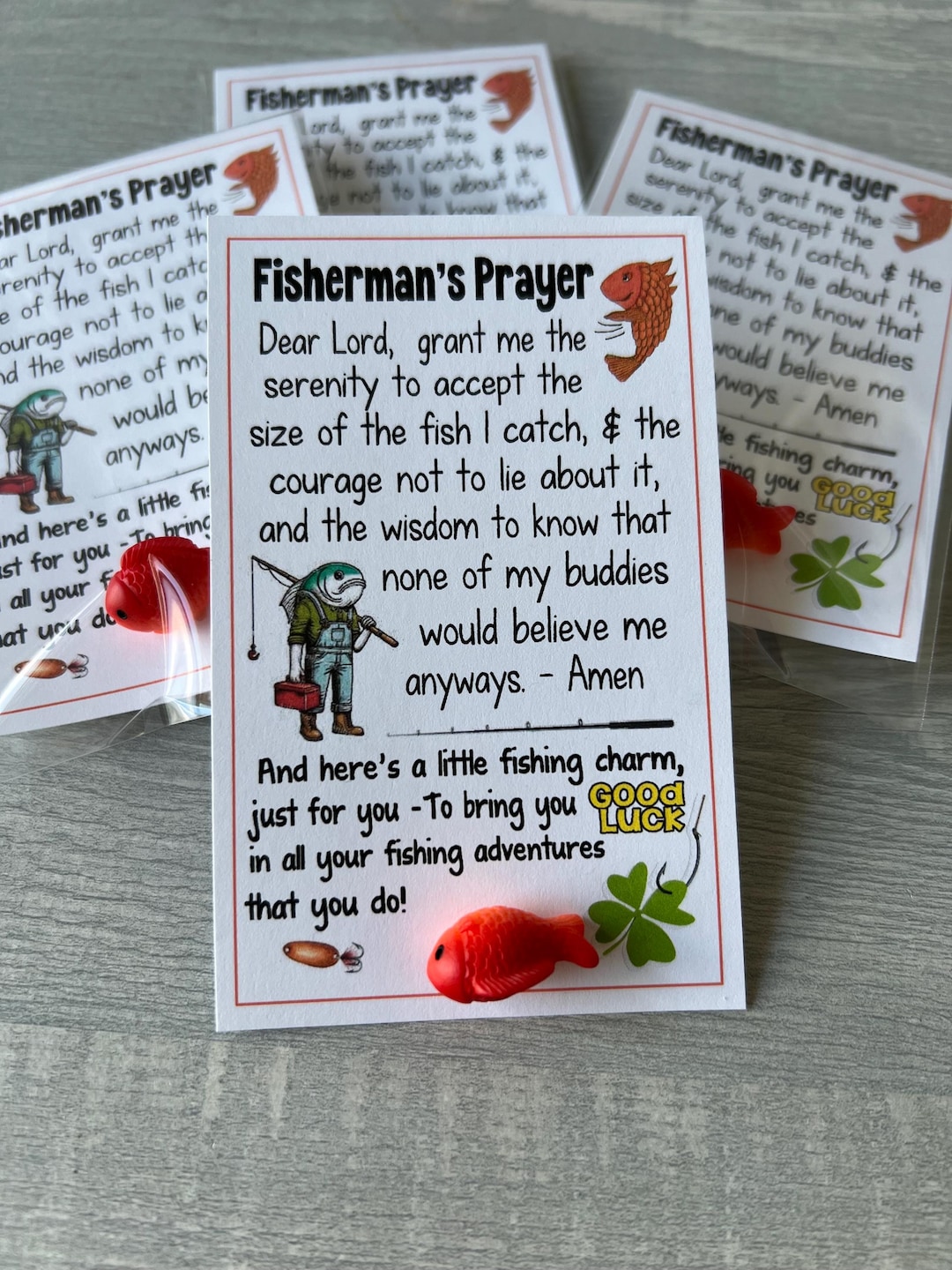Prayee Fish FISHERMAN'S PRAYER - Good Luck - Adorable Fishing Card, Miniature Fish ...