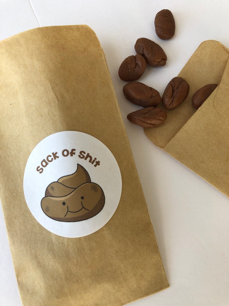 Gag Gift Bags SACK OF SHIT joke hilarious birthday white