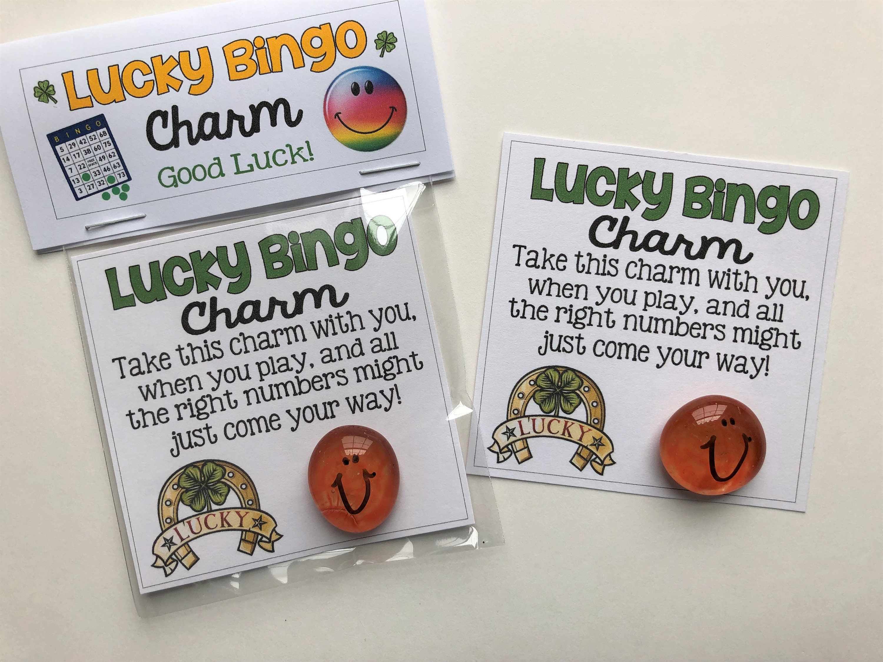 Lucky BINGO GOOD LUCK Charm sweet thoughts gift mom Etsy