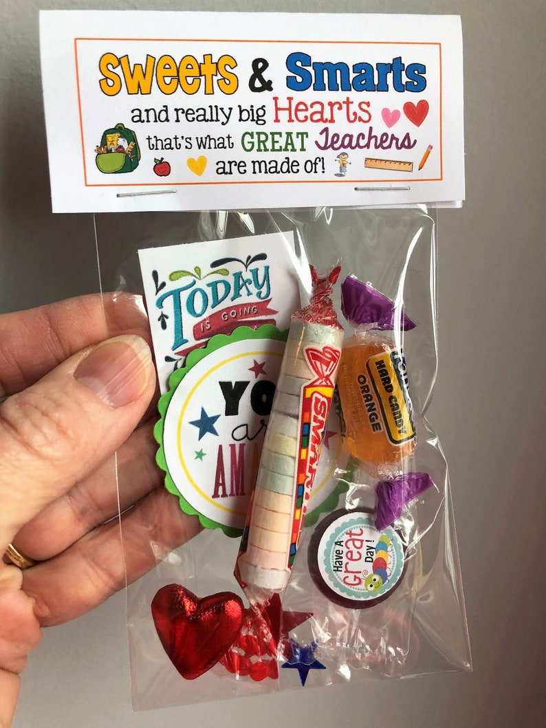 Teacher Goodie Bags
 GREAT TEACHERS sweet Thoughts Goody Bag Happy Birthday Etsy