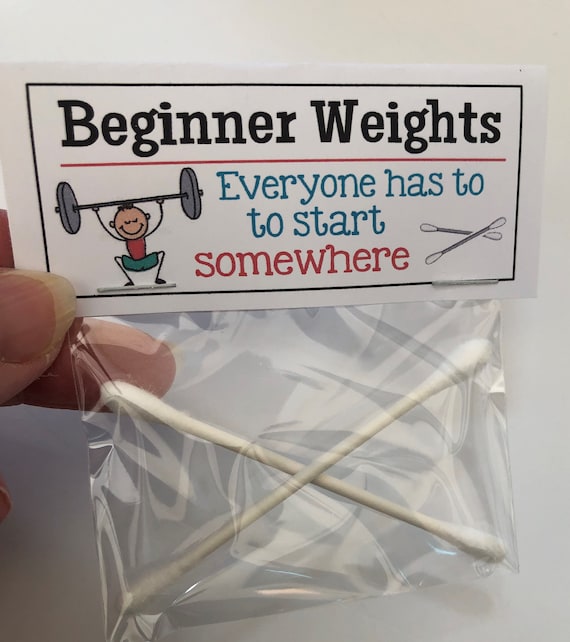 BEGINNER WEIGHTS Gag Gift Bags, Hilarious Birthday, White Elephant ,silly  Joke, Novelty Prank Gifts, Guys Joke Weight Lifting White Trash 