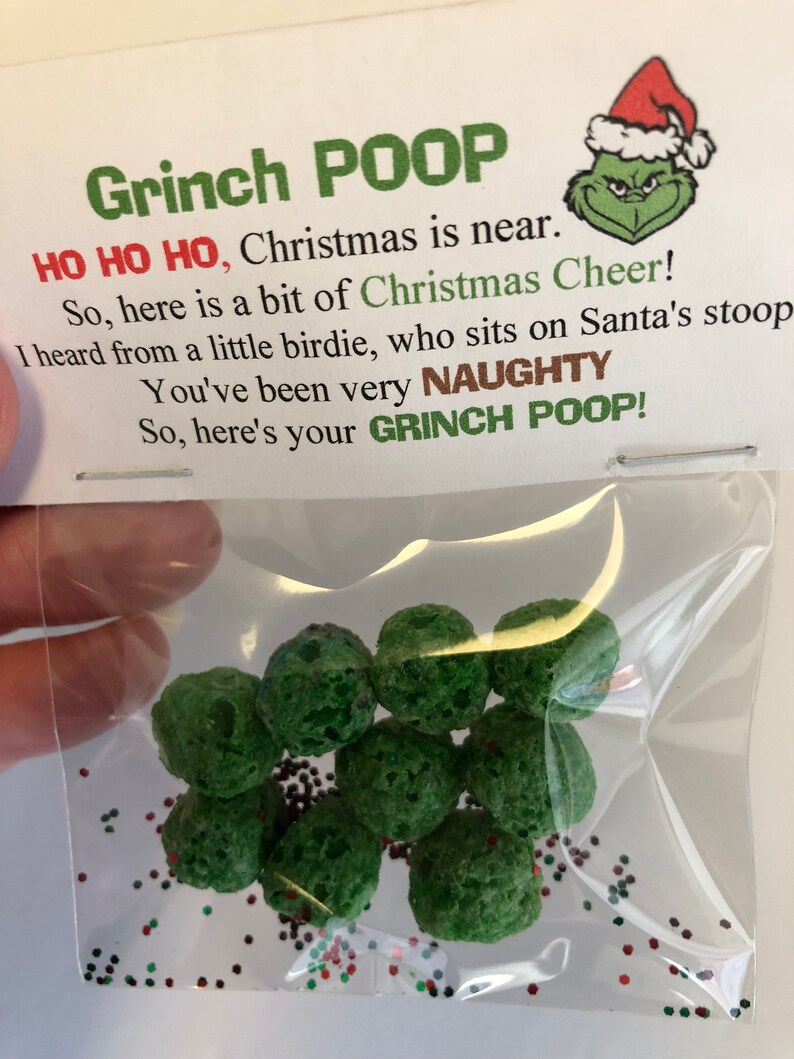 Gag Gift Bags GRINCH POOP Christmas white elephant gifts Etsy