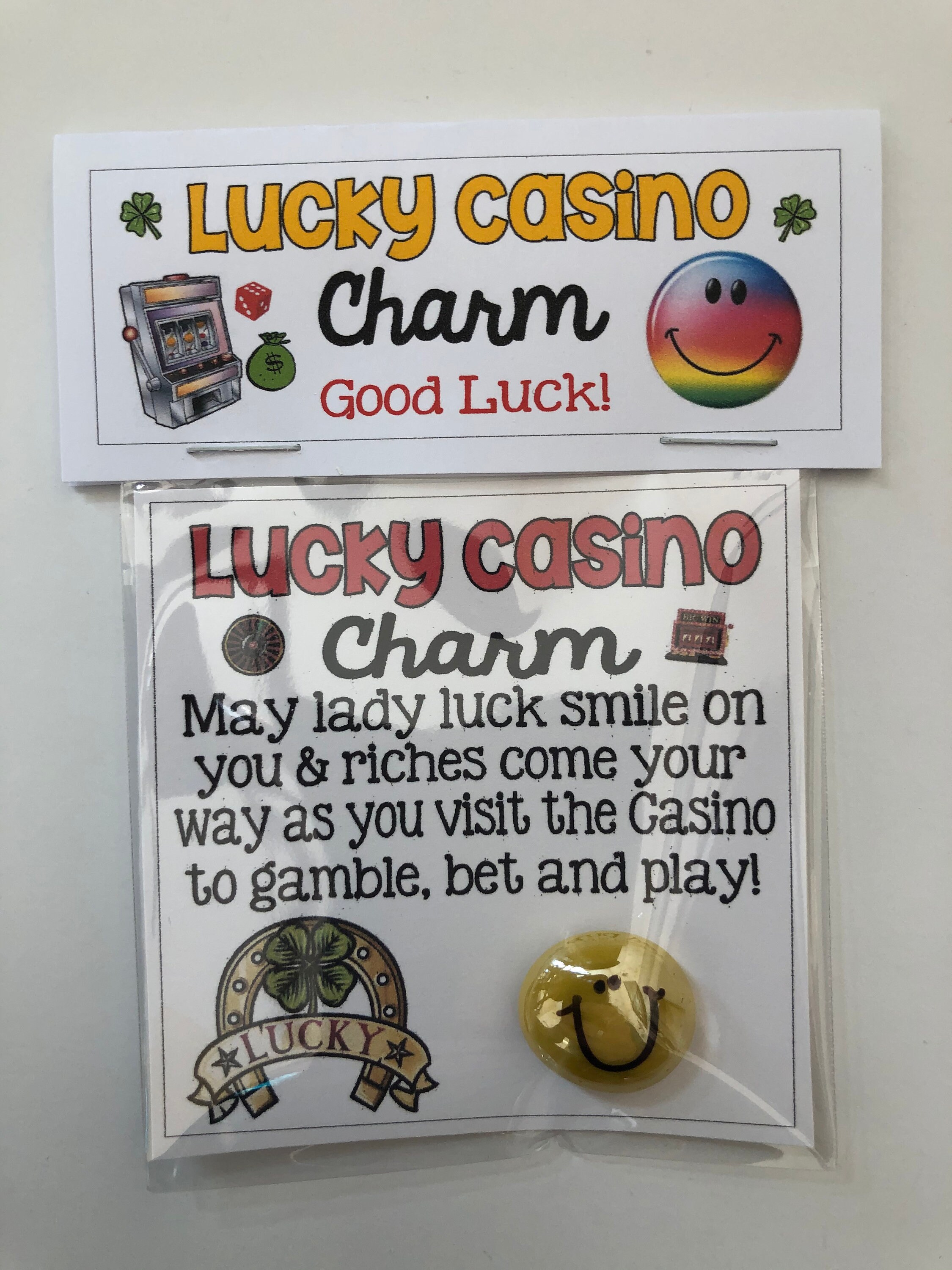 Lucky CASINO GOOD LUCK Charm sweet thoughts gift mom Etsy