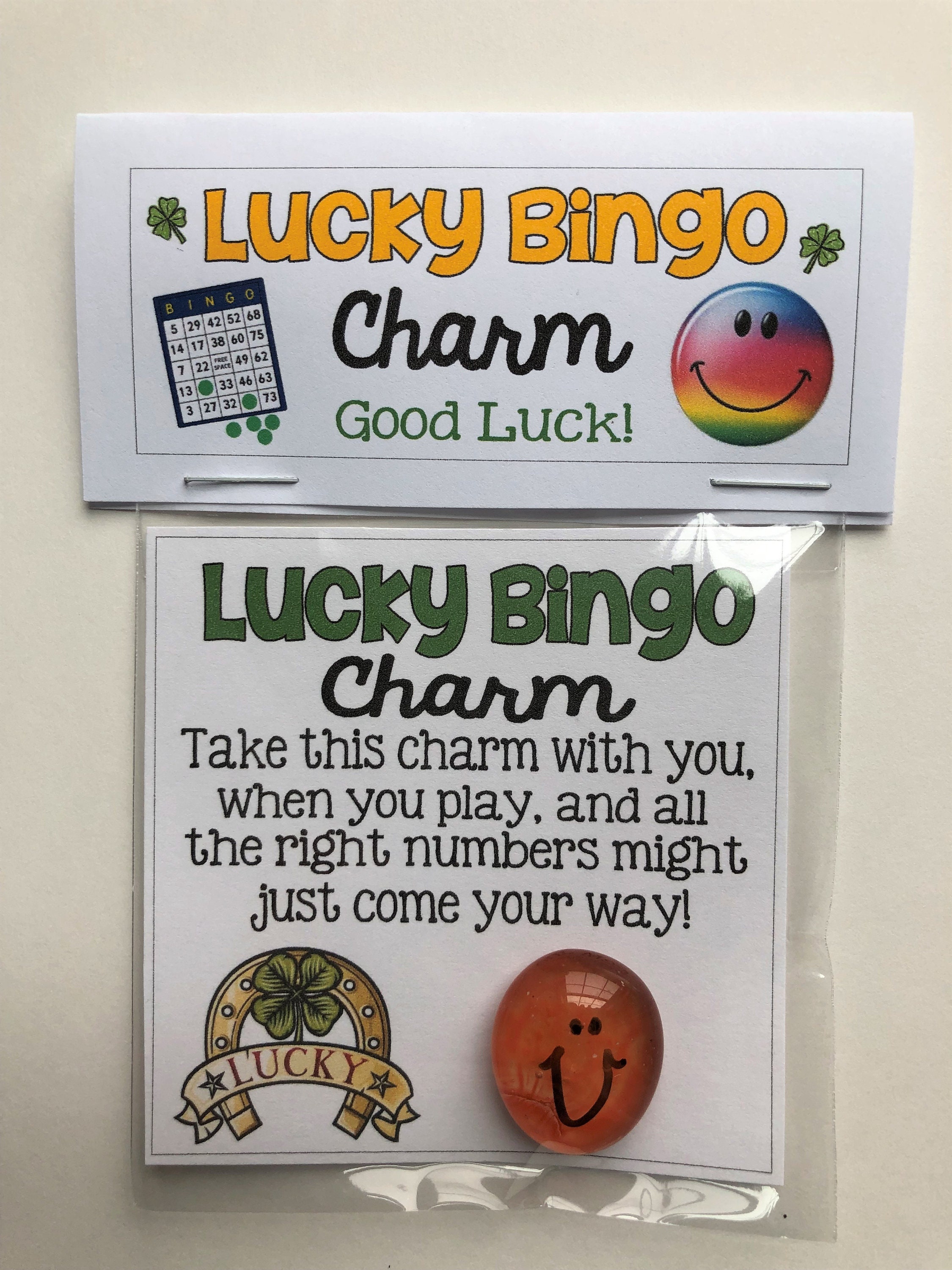 Lucky BINGO GOOD LUCK Charm sweet thoughts gift mom Etsy