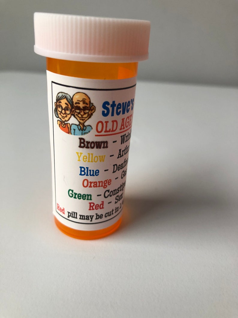 Personalized OLD AGE PILL Medicine Bottles Gag Gifts funny Etsy