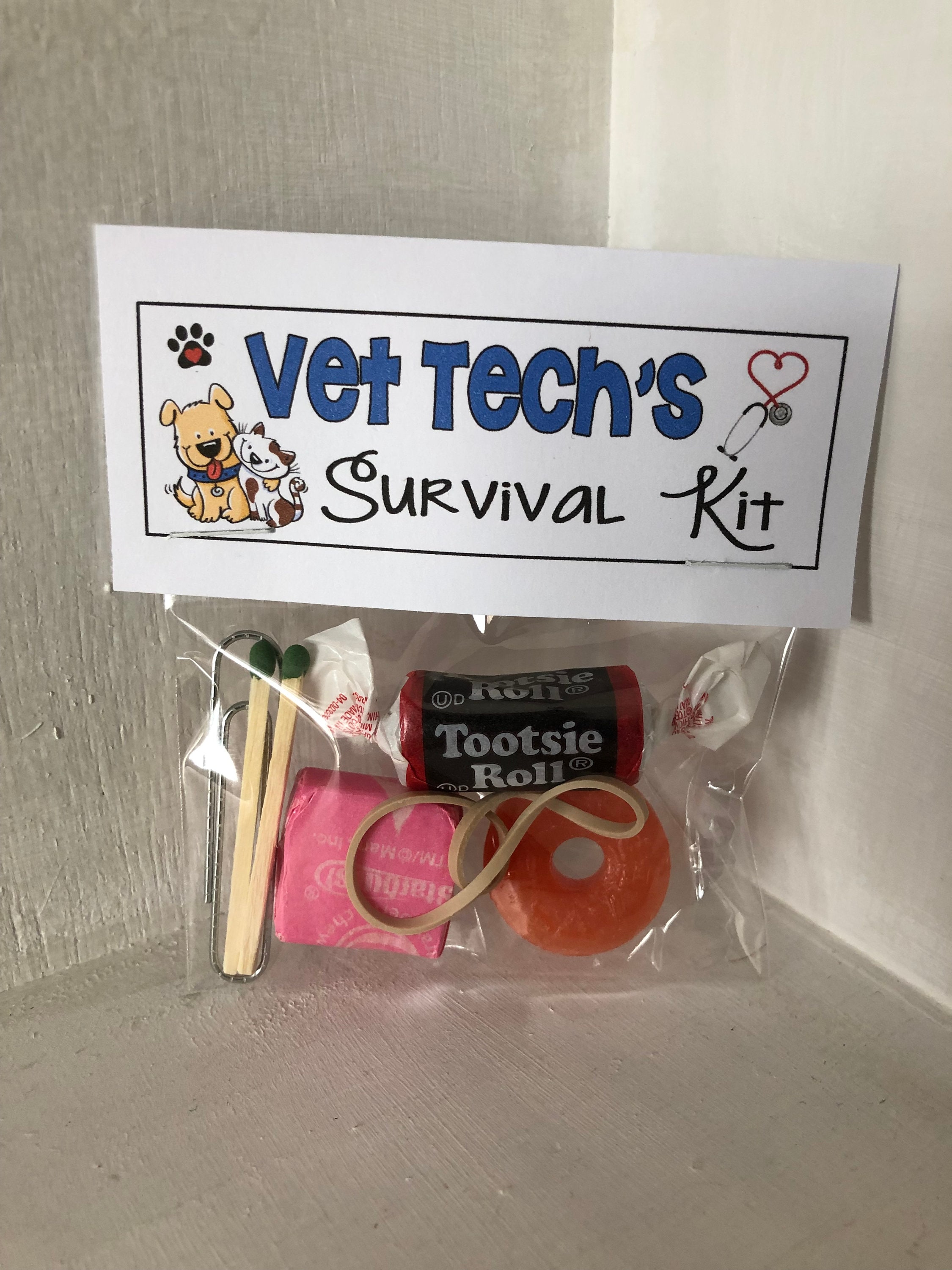 VET Tech&#039;s SURVIVAL KIT funny Gag Gift Bags silly prank | Etsy