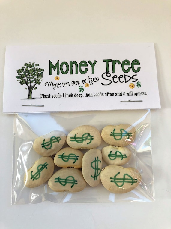 Set of 2 MONEY TREE SEEDS Funny Gag Gift Bags Silly Prank 