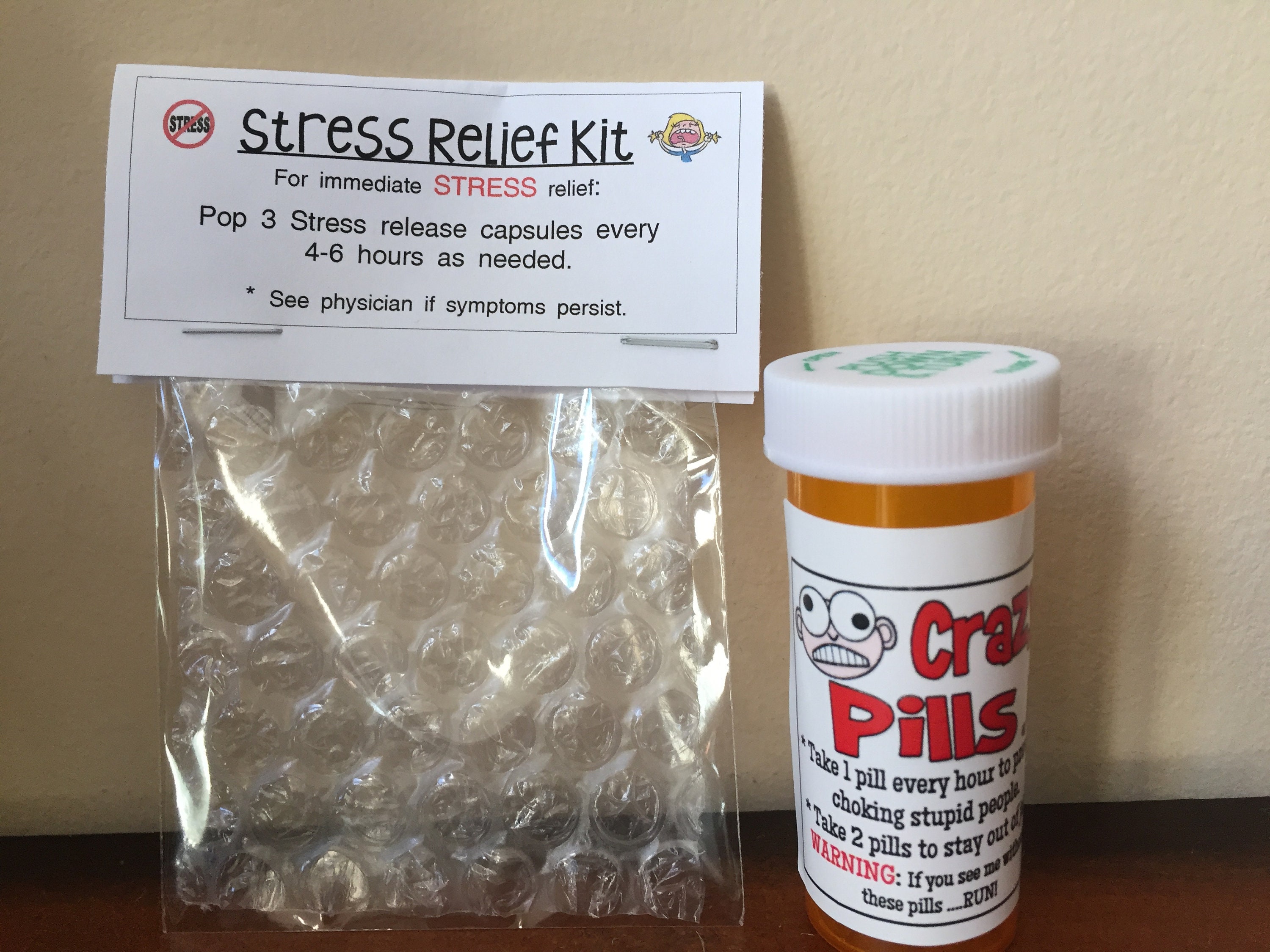 Gag Gifts Stress Relief Kit &crazy Pills Funny Gifts - Etsy Gag Gifts Stress Relief Kit &crazy Pills Funny Gifts - Etsy