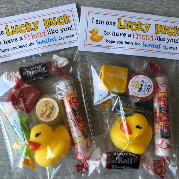 I am One LUCKY DUCK! - Sweet Thoughts Thank you goodie bag, appreciation, friend, neighbor, gift bag, sister, mother, sweetest day, candy