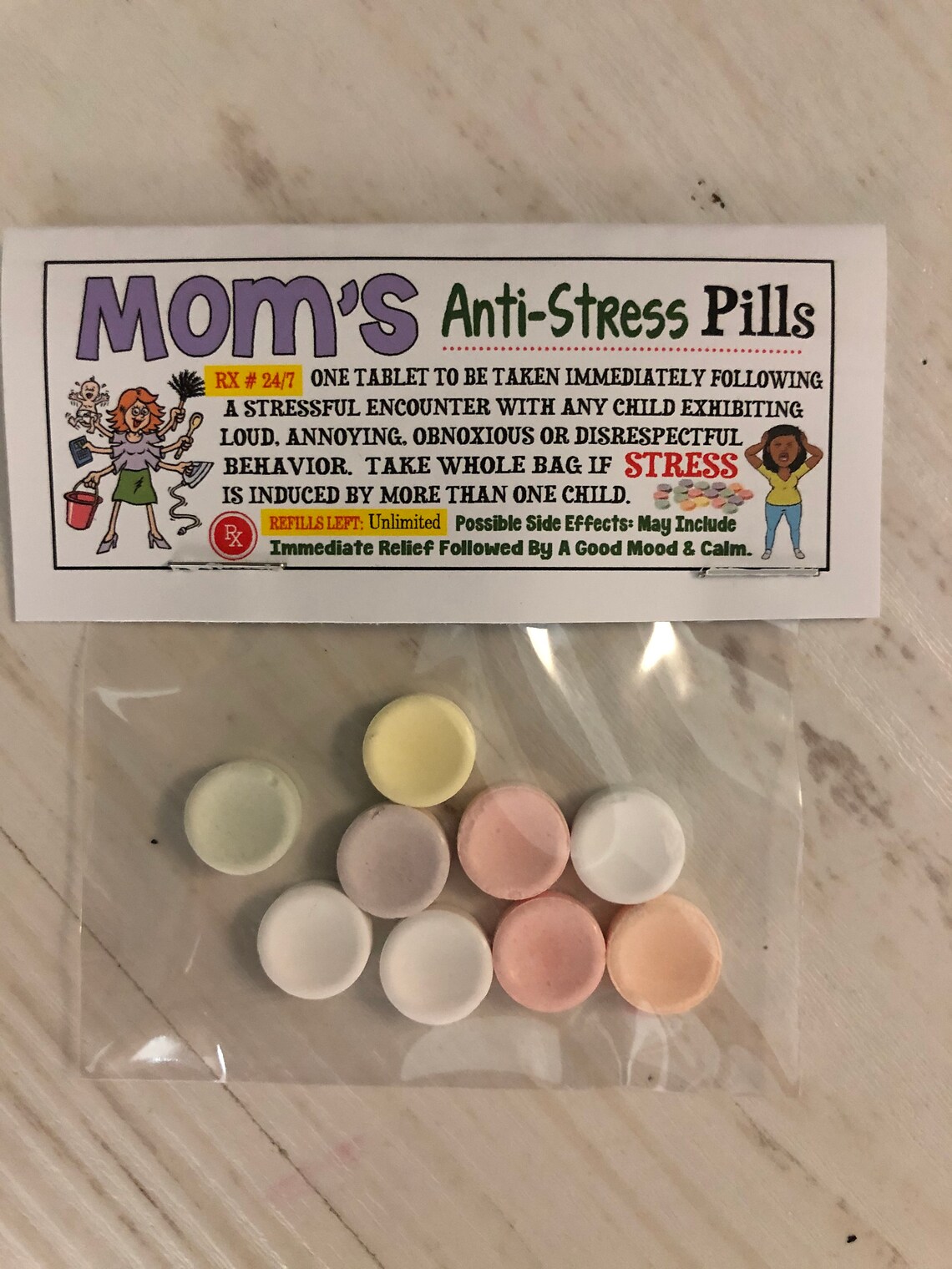 MOM'S Anti Stress Pills funny Gag Gift Bag silly prank Etsy