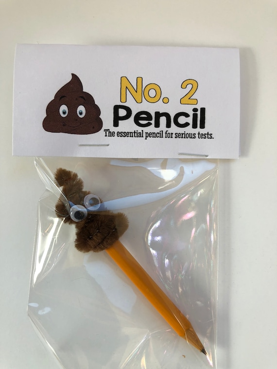 No.2 Pencil Poop Themed Office Funny Gag Gift Bags , Silly Prank