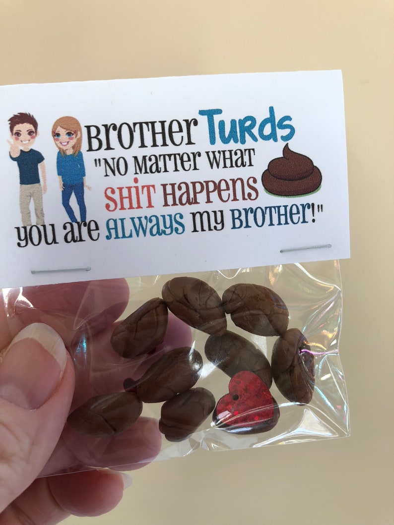 Gag Gift Bags BROTHER TURDS Joke Hilarious Birthday White Etsy
