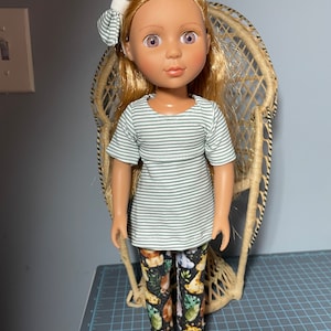 14.5 inch doll like Wellie wisher knit dress with leggings and hairbow,