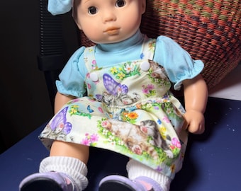 15 inch doll like bitty baby doll cotton jumper with shirt and hairbow