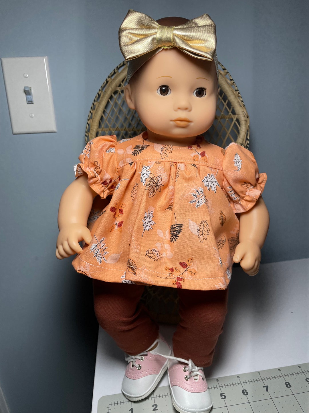 15 Inch Doll Like Bitty Baby Doll Cotton Top With Leggings and Hairbow