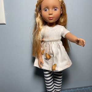 14.5 inch doll like Wellie wisher knit dress with leggings