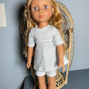 14.5 inch doll like Wellie wisher knit dress with shorts,