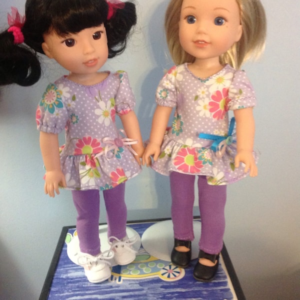 SALE! Wellie wisher 14.5" doll leggings and ruffled top with free shipping