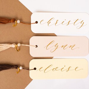 Customized Bookmarks, Personalized Calligraphy Bookmarks, Book Club Gifts, Gifts for Students, Gifts for Teachers, Stocking Stuffer Gift