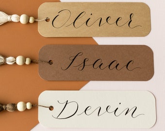 Personalized Bookmark, Bookmarks Custom, Calligraphy Bookmarks, Tassel Bookmarks, Customized Bookmarks, Stocking Stuffer Gift, All Genders