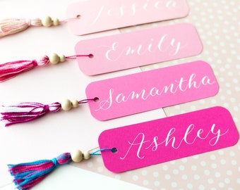 Personalized Bookmarks, Calligraphy Bookmarks, Custom Tassel Bookmarks, Personalized Gifts, Customized Bookmarks, Custom Name Bookmarks