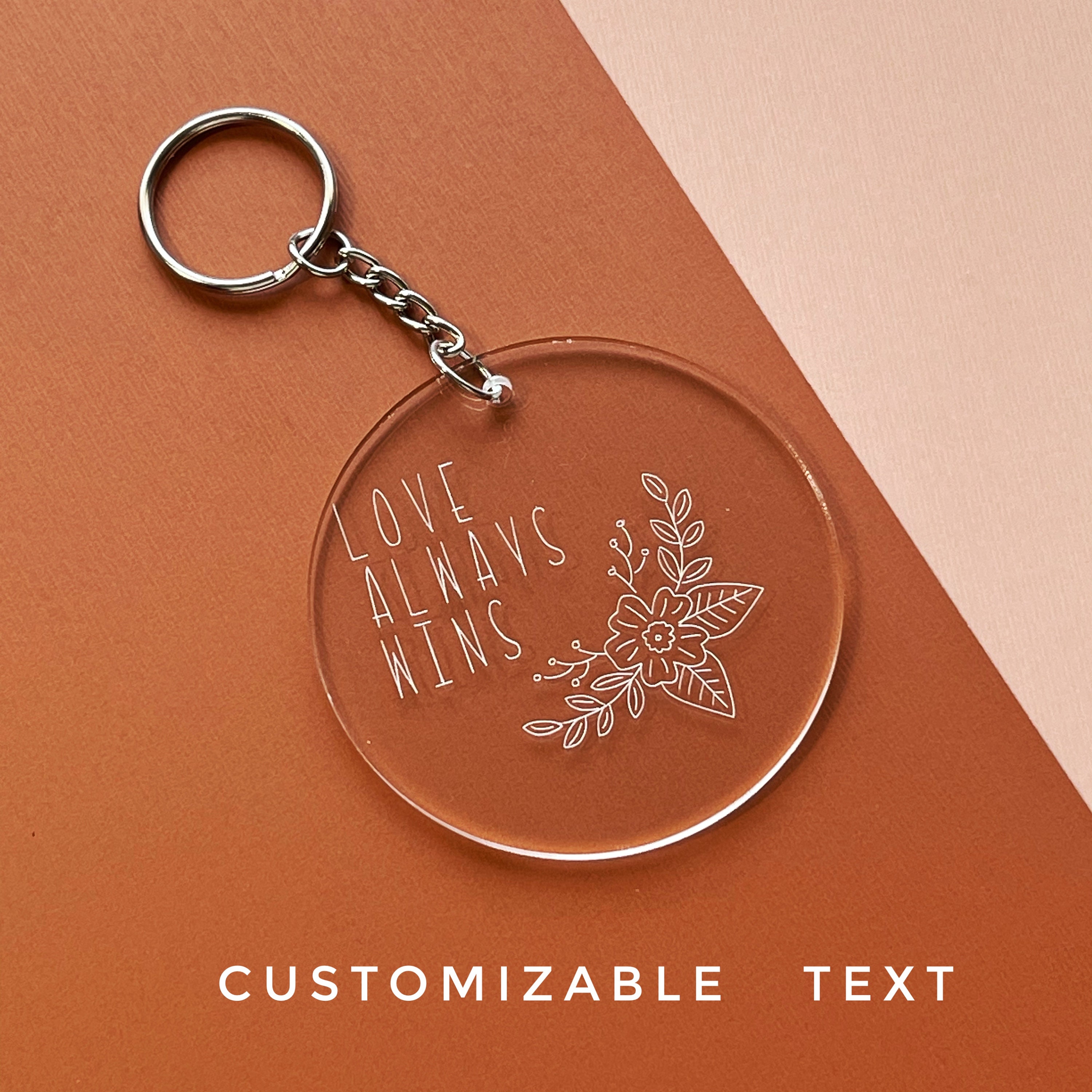 Custom Acrylic Keychain Engraved Keychain Customizable Etsy