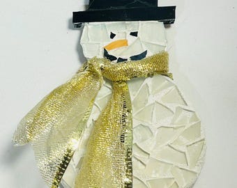 snow man ornaments stained Glass