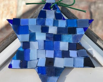 Star of David Stained Glass Ornament