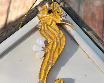 Seahorse Stained Glass Christmas Ornament