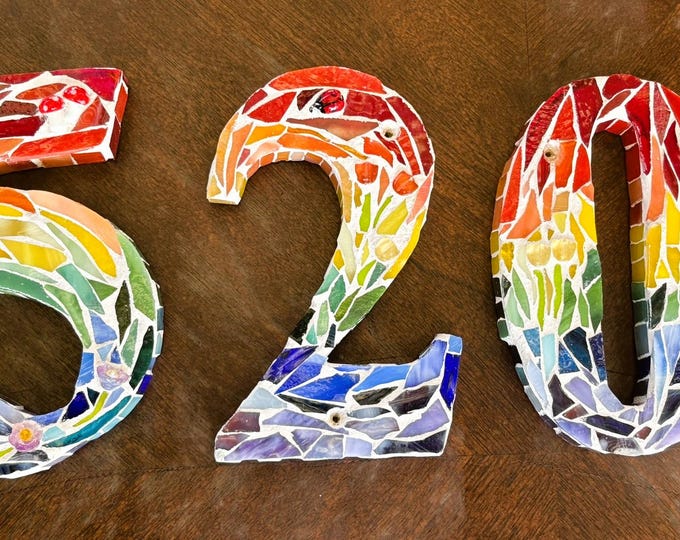 Featured listing image: Rainbow Address Numbers - Custom Mosaic