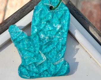 Mitten Stained Glass Ornament