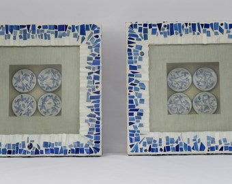 Cobalt Blue Mosaic Shadow Boxes