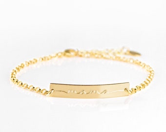 Bracelet maman personnalisé pour maman, bracelet bar personnalisé, bracelet plaque nominative, bracelet bar personnalisé nom bracelet ID bracelet cadeau fête des mères