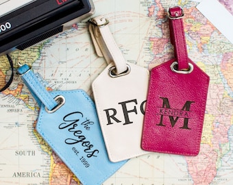 Mothers Day Gift, Personalized Leather Luggage Tags, Gifts For him and Her Traveler Gifts For Couples Groomsmen Gifts Custom Luggage Tag