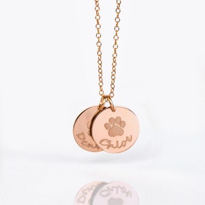 Custom Paw Print Necklace • Pet Memorial Jewelry • Personalized Dog Name Necklace • Pet Loss Gift • Animal Lover Keepsake • In Memory of Pet